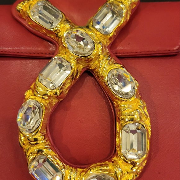 VINTAGE Daniel Swarovski Red Leather purse - Picture 3 of 12